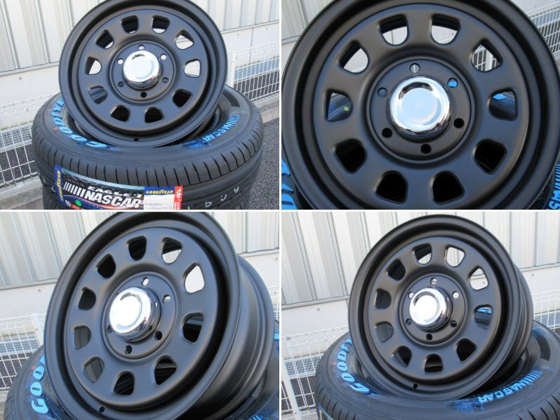 DAYTONA SS 16x6.5J +38 6-139.7 マットブラック GOODYEAR NASCAR 215/65R16セット 200系ハイエース レジアスエース ボンゴブローニイバン