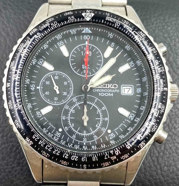 ☆希少☆ SEIKO セイコー 7T92-0CF0 パイロット クウォーツ時計 メンズ 