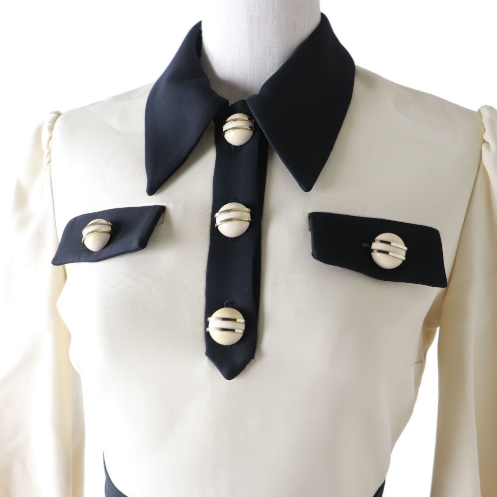 良品◇正規品 GUCCI グッチ 19-20AW 595257 ネクタイ付 長袖 ウール  