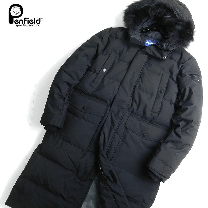 ■PENFIELD ペンフィールド 新品 DIVO PREMIUM GOOSE DOWN 高保温 防風 2WAY フーデット ダウンコート 黒 M FJ4WD52M▲056▼out1027b