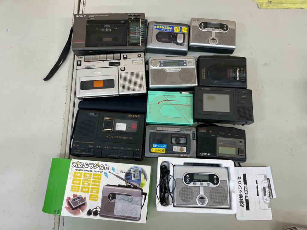 X845/ SONY Panasonic TCM-1000A/TC-1100/WA-5000/RQ-A175/TACT 707/ TCS170/TP-750/LM-30D/等 カセットプレーヤー まとめ12台シャンク
