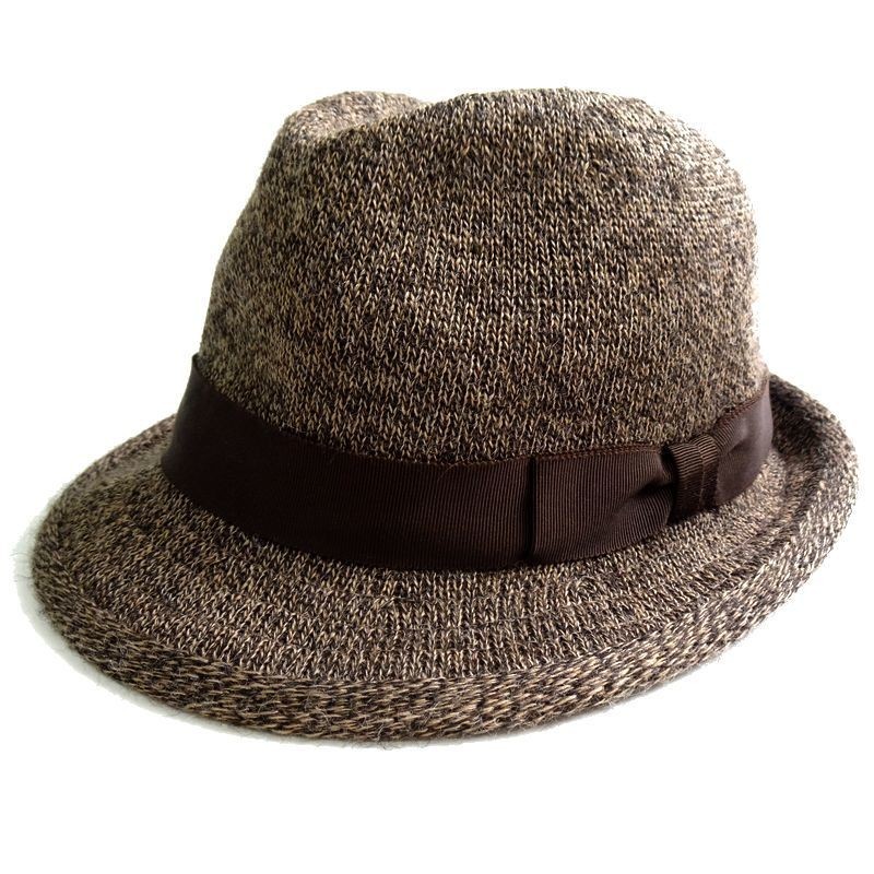 23区 HOMME ニジュウサンク オム 新品 定価1.4万 日本製 メランジウール リボン付き 中折れ ハット 帽子 HW0301 030 ▲010▼bus5109b