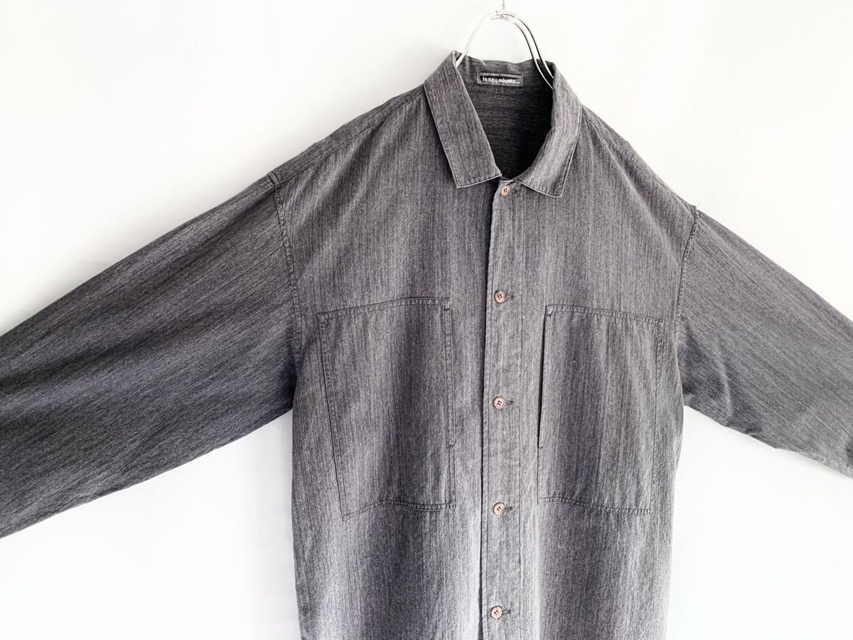 SALE 1980s 初期 issey miyake men イッセイミヤケメン デザインシャツジャケット グレー白黒 80s古着ビンテージ(シャツ)｜売買されたオークション情報、yahooの商品情報をアーカイブ公開 - オークファン 男性用