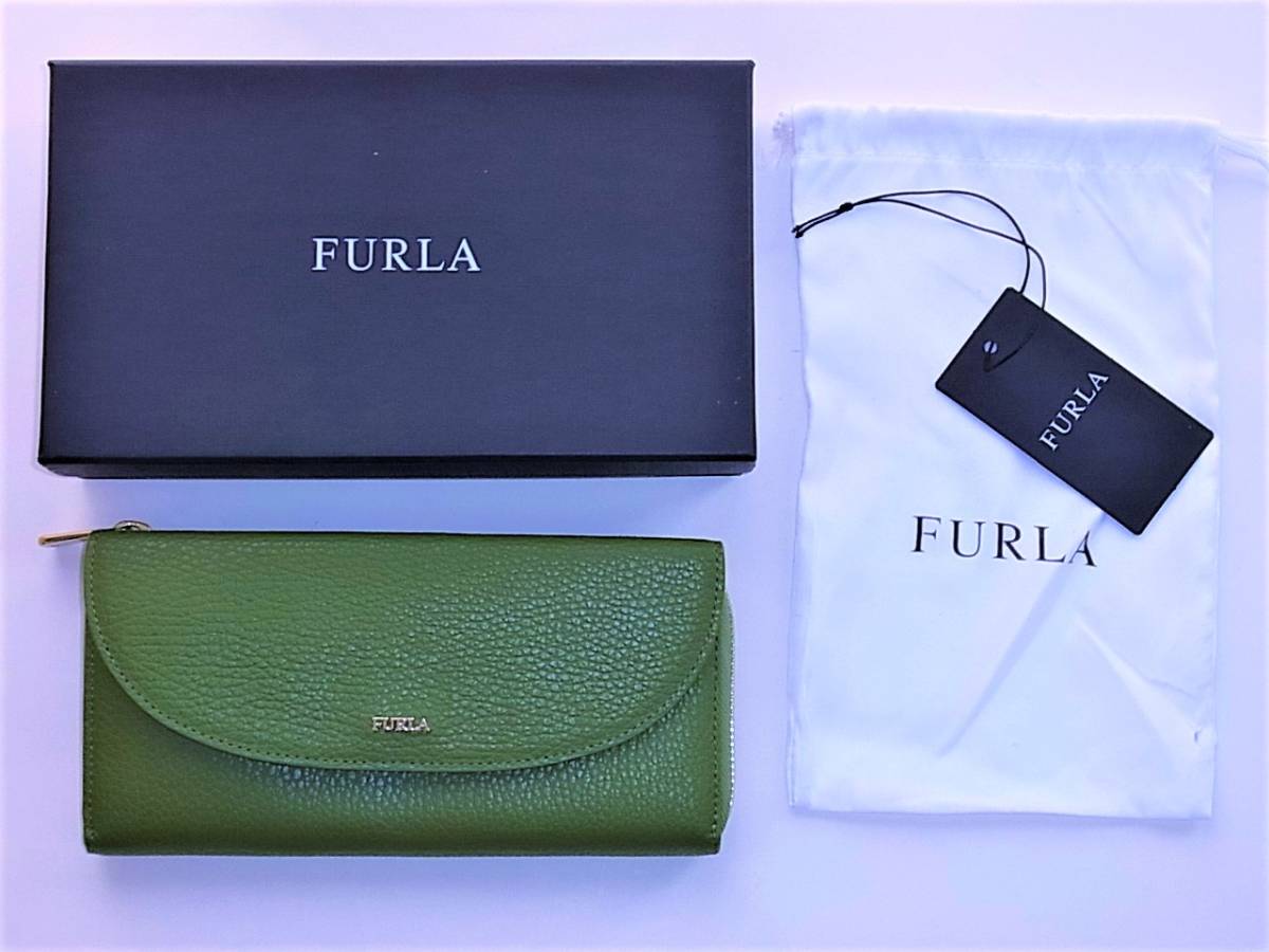 未使用 箱付き FURLA フルラ レザー L字ジップ 長財布 ロング 