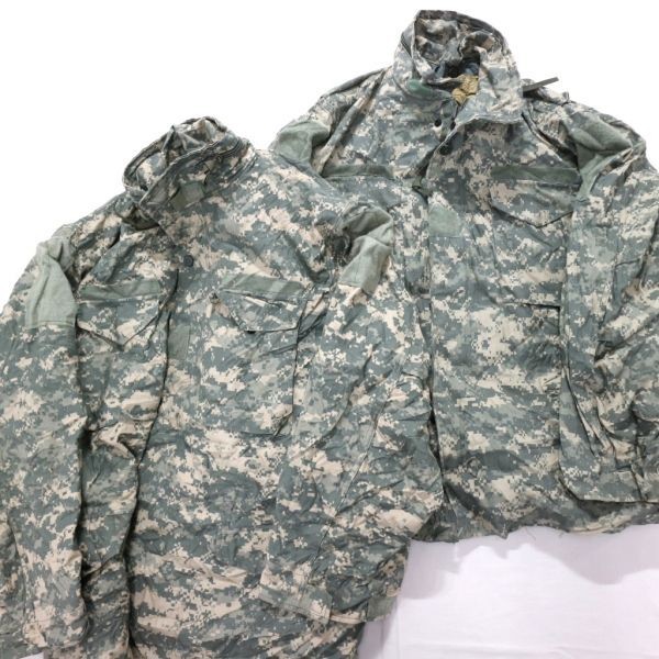 ◎米軍実物 ミリタリー USARMY ACU デジタル M-65 4th フィールドジャケット set (L/XL)2枚まとめ大量古着卸1円スタート最落なしME7678 ACU デジタルカモ 迷彩 US リップストップ素材 アメリカ軍