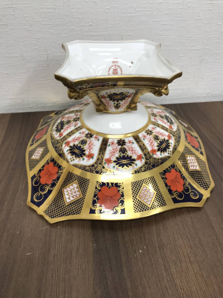J-351 ロイヤルクラウンダービー オールドイマリ コンポート皿 金彩 和