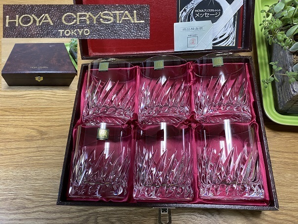 HOYA/ホヤ クリスタル ロックグラス 6客セット　程よい重厚感　ホヤクリスタル　未使用品
