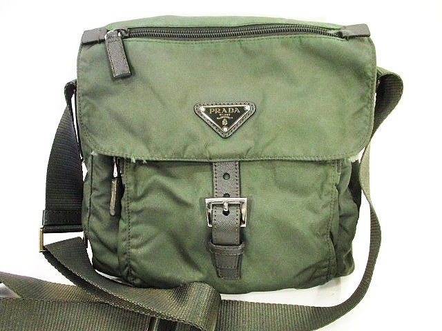 PRADA カーキー ナイロン バッグ プラダ PRADA ナイロン ミニ ショルダー バッグ カーキ ZX レディース