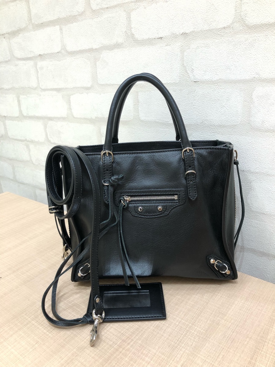 BALENCIAGA バレンシアガ ペーパーミニ レザー ハンドバッグ 2WAY