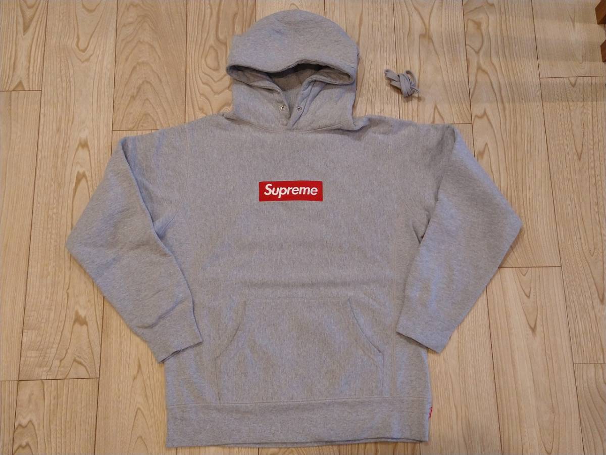 ☆Supreme Box Logo Hooded Sweatshirt 灰×赤☆シュプリームボックス 