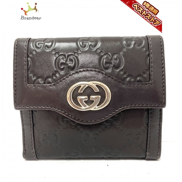  グッチ GUCCI Wホック財布 322326 スーキー シマライン レザー ダークブラウン 財布(女性用財布)｜売買されたオークション情報、yahooの商品情報をアーカイブ公開 - オークファン 服飾小物