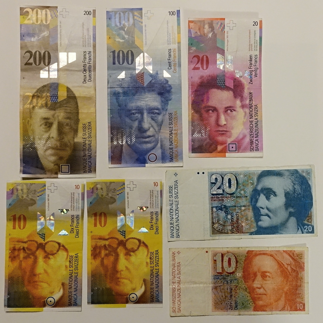 1円～ おたからや☆C1027-46 スイス紙幣まとめて 200、100、20、10
