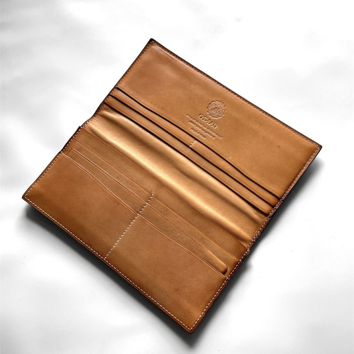 日本製】定価36,000円 GANZO THIN BRIDLE 長財布 グリーン ガンゾ