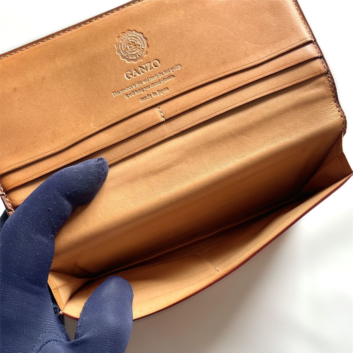 日本製】定価36,000円 GANZO THIN BRIDLE 長財布 グリーン ガンゾ
