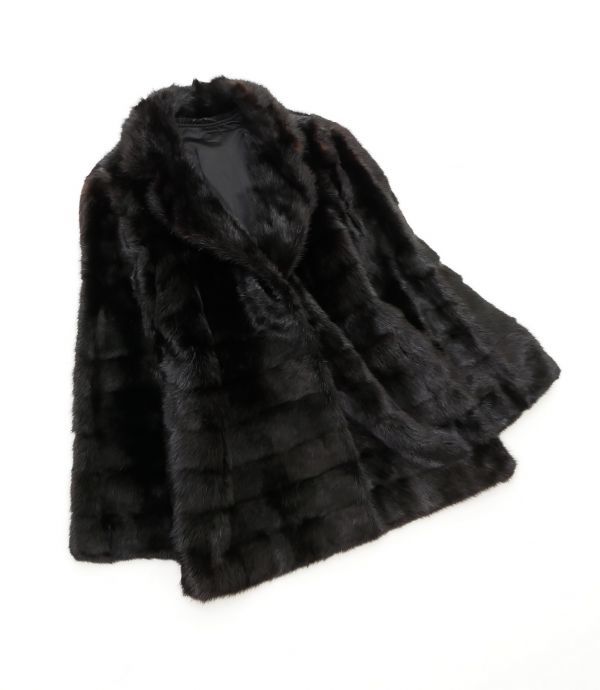 GJ1644○最高級毛皮*ダークミンク*MINK*リアルファー*裏地花柄*ファー 