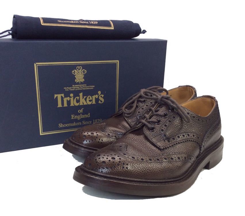 Tricker's トリッカーズ ウイングチップ ドレスシューズ 革靴 ブーツ ダークブラウン ダイナイトソール メンズ 71/2(UK7.5)｜売買されたオークション情報、yahooの商品情報をアーカイブ公開 - UK7.5