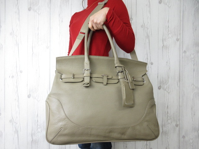 美品 PELLE MORBIDA ペッレモルビダ ハンドバッグ ボストンバッグ ショルダーバッグ バッグ レザー ベージュ系 A4収納可 2WAY メンズ 44258