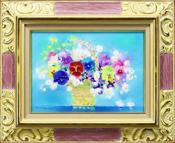 真作】【WISH】西尾善積「パンヂ―」油彩 4号 〇日展参与 元光風会評 