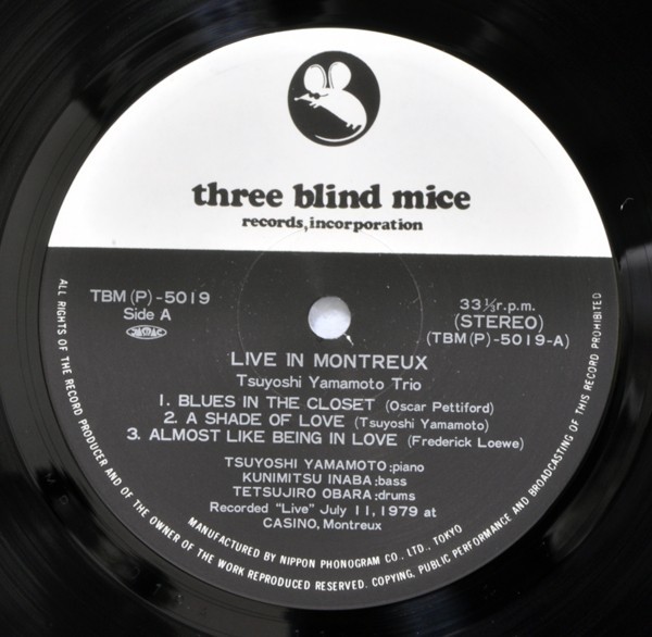 初版 Three Blind Mice 山本剛トリオ - Live In Montreux &frasl; TBM(P