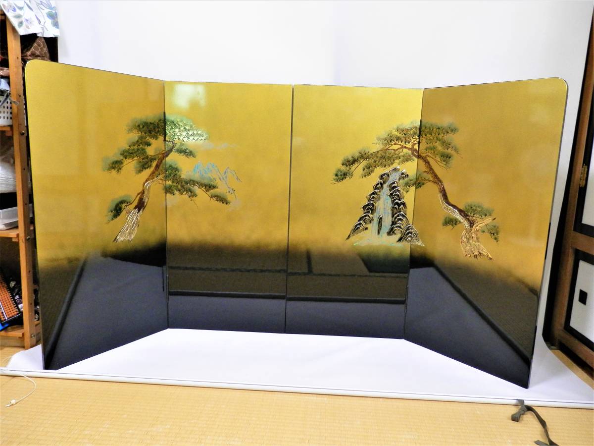 23号 黒塗屏風 松 23号 黒塗屏風 松