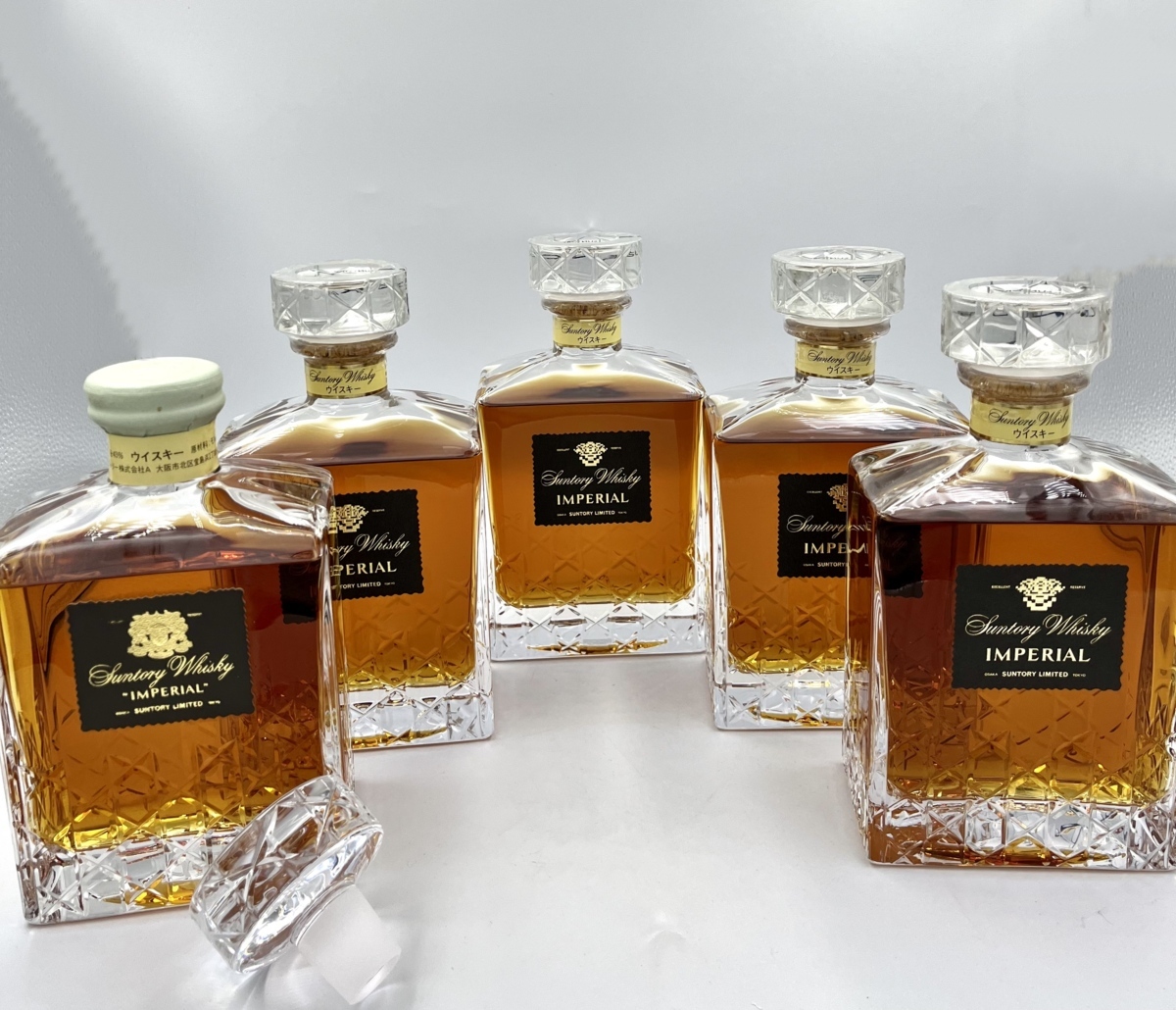 【東京都発送限定】★送料無料★SUNTORY WHISKY IMPERIAL サントリー ウイスキー インペリアル クリスタル 5本セット 古酒 (未開封）