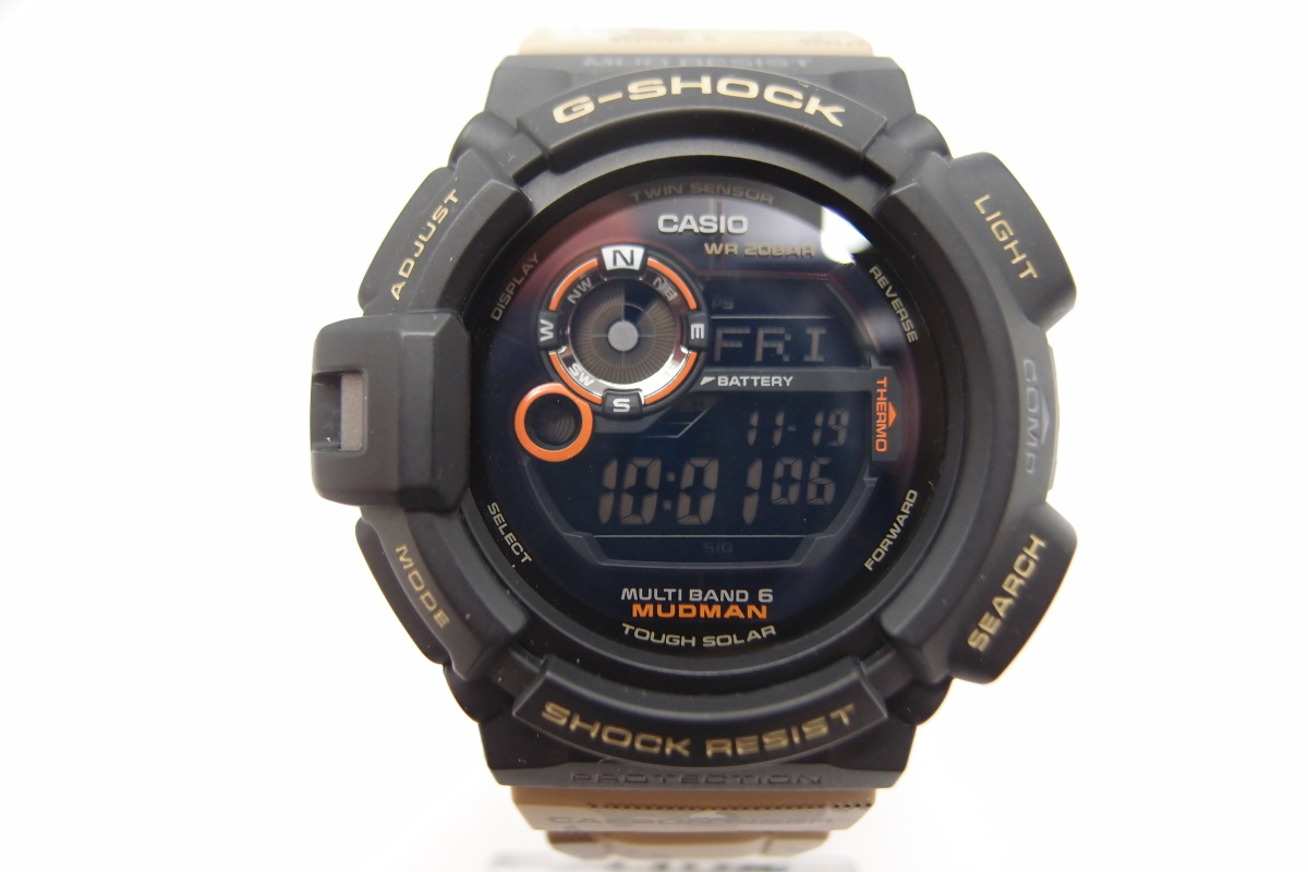 ケース付き G-SHOCK GW-9300DC MUDMAN ソーラー 腕時計 中古 △WA4756 