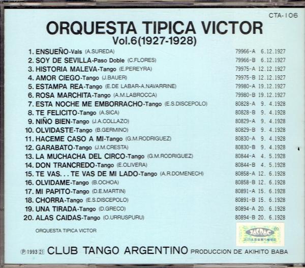 CDOrquesta Tipica Victor Vol6.(1927-1928)CTA-106