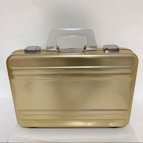 ZERO HALLIBURTON ゼロハリバートン アタッシュケース ビジネスバッグ ダイヤルロック クリアハンドル ポリッシュ ゴールド 中古