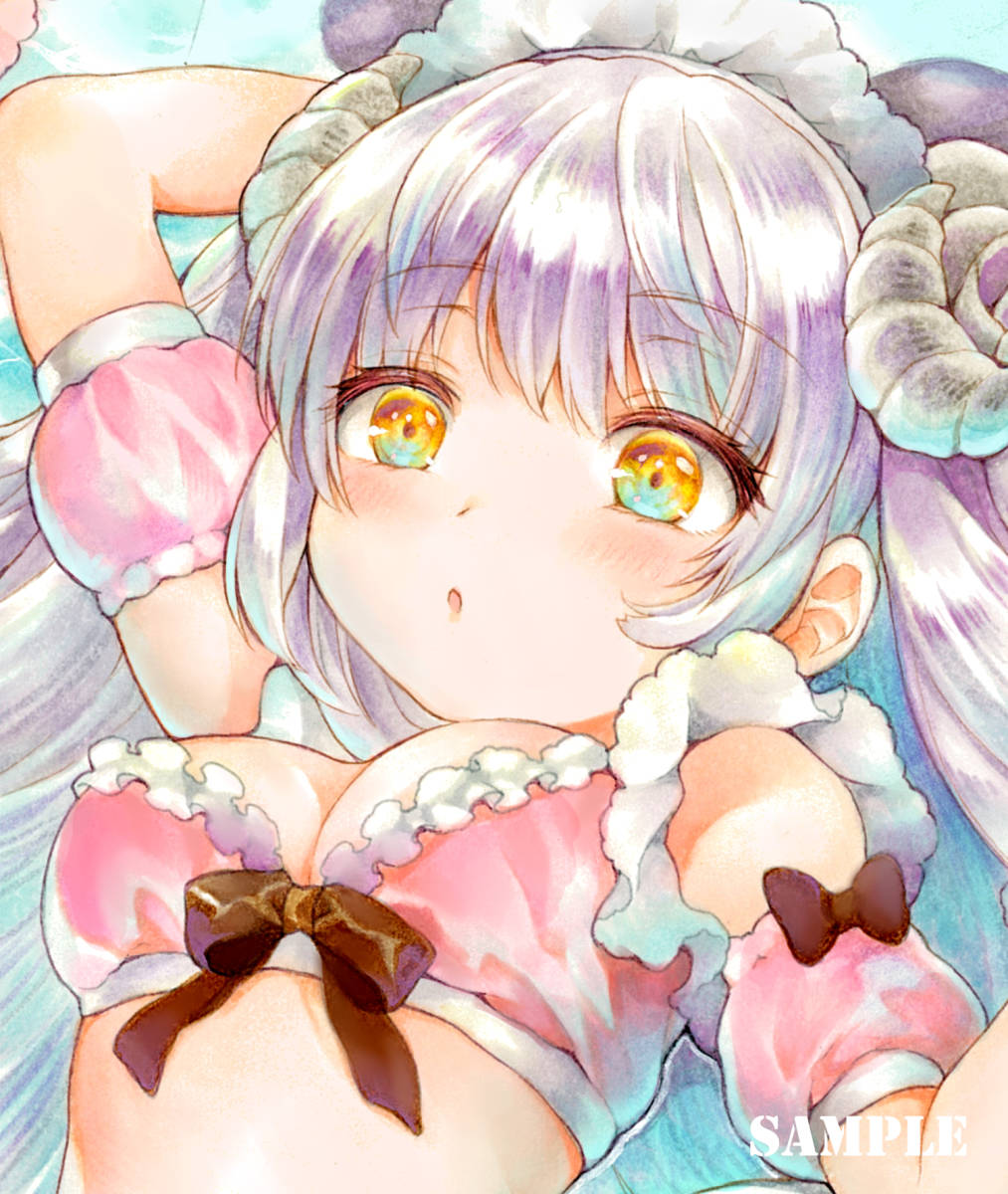 手描きイラスト オリジナル 水着 メイド 少女(手描きイラスト)｜売買