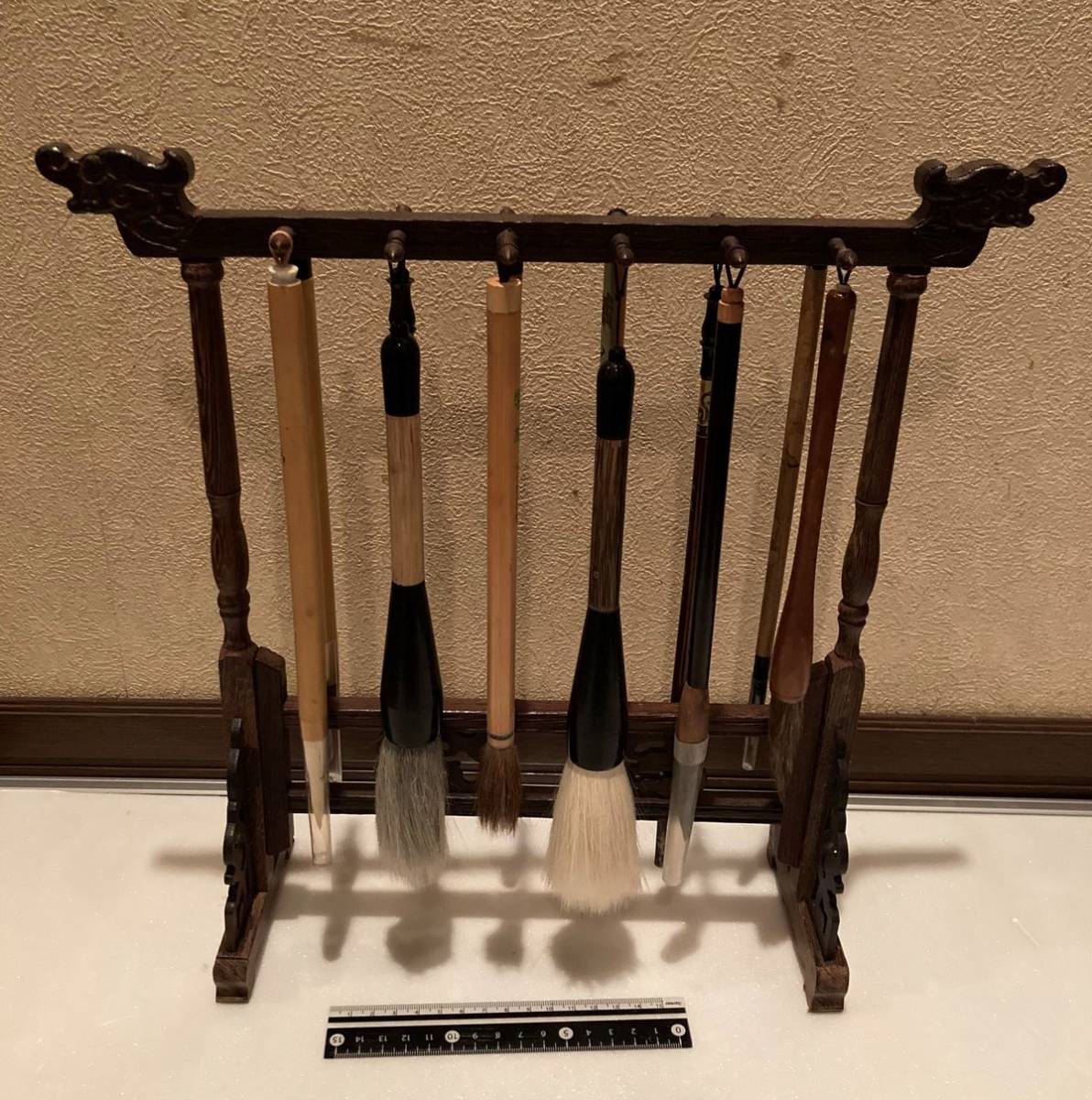 硯 端渓硯 水岩 老坑 18.7-9-3.9cm 紫石 金線 石眼 長方形硯 すずり