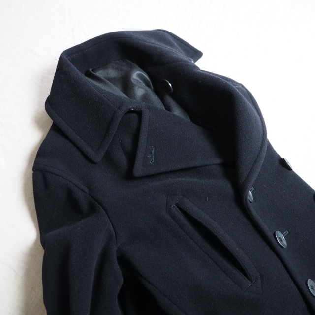 【美品】SCYE BASICS　メルトンジャケット　Pコート　黒　サイズ38 サイ ベーシックス SCYE BASICS ピーコート Pコート ミドル丈 ウール