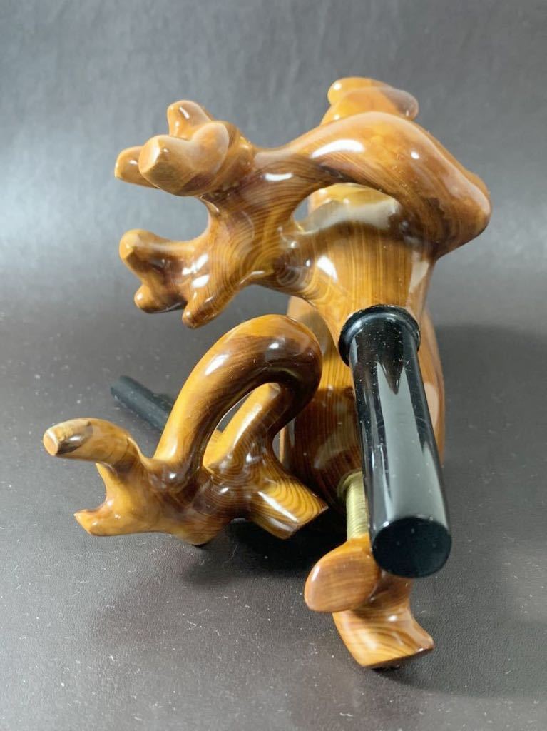 有働印〈19cm弓型万力＆竿枕〉初期？檜葉？ 一部補修 NCNR