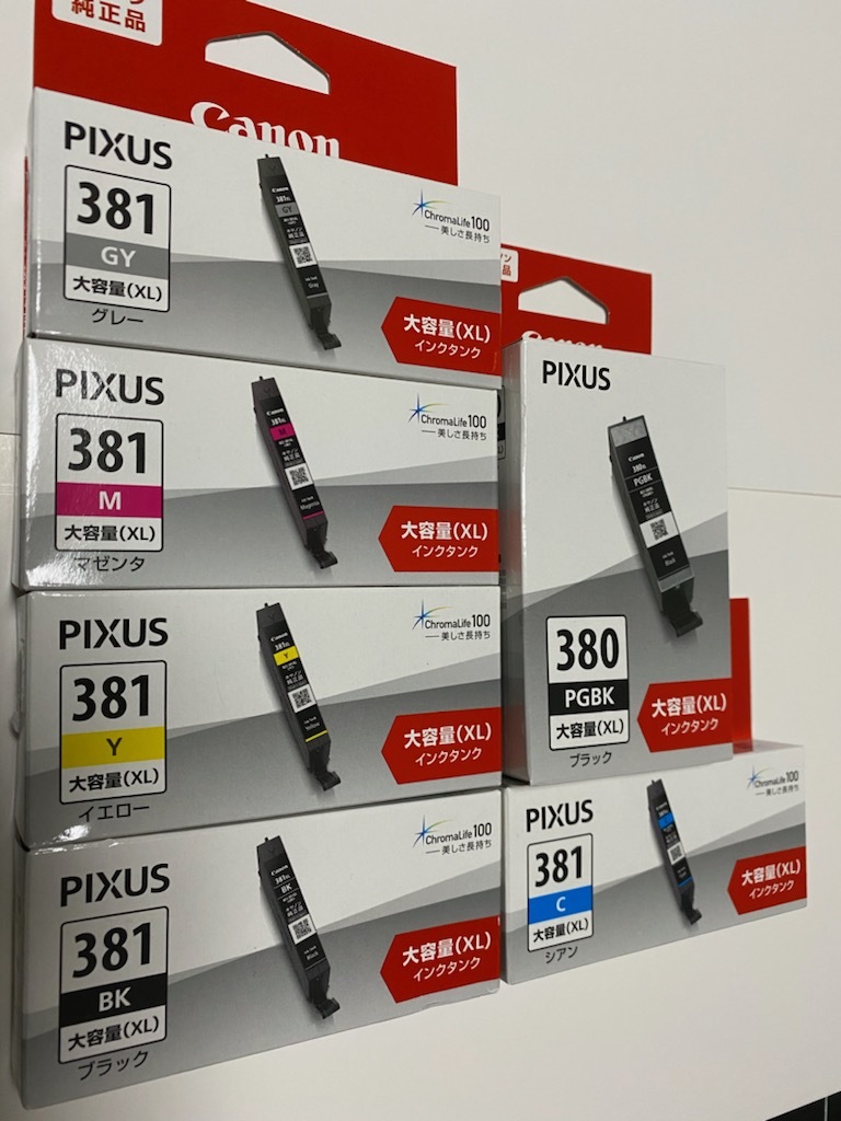◆Canonキヤノン_純正インクカートリッジ_新品６色セット【大容量】 BCI-380XL＋381XL 新品未使用品