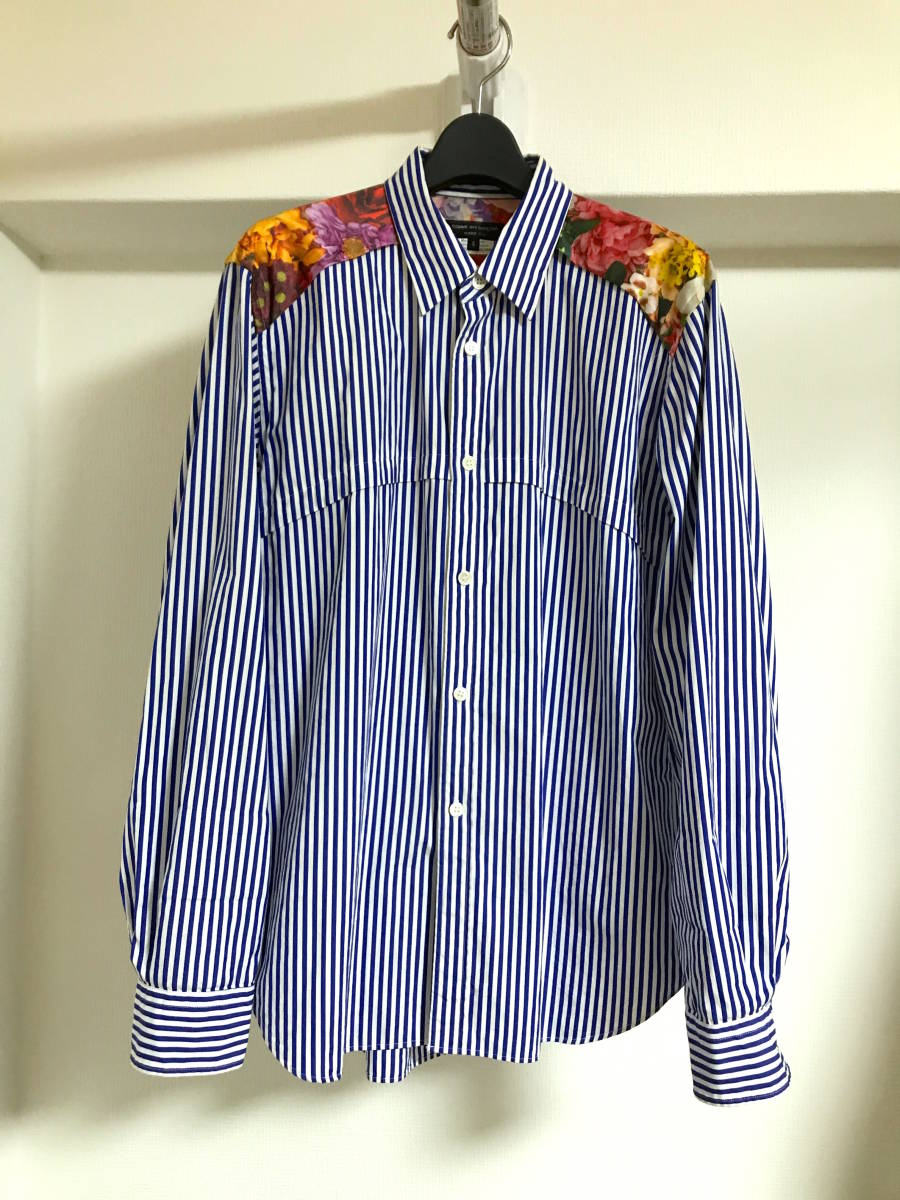 Comme des Garcons Homme Plus 平和の鎧 フラワー ストライプ シャツ