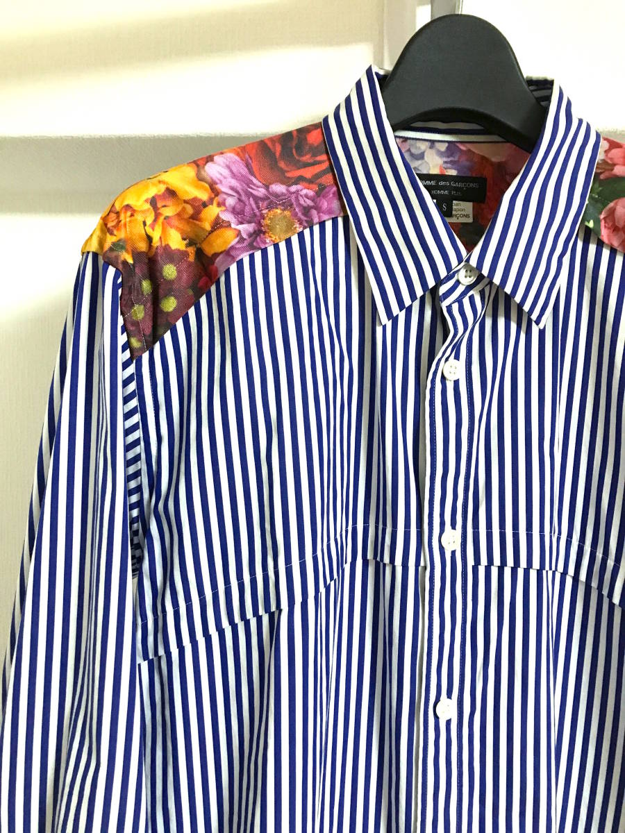 コムデギャルソンオムプリュス カシメストライプ シャツ 平和の鎧 Comme des Garcons Homme Plus 平和の鎧 フラワー ストライプ シャツ