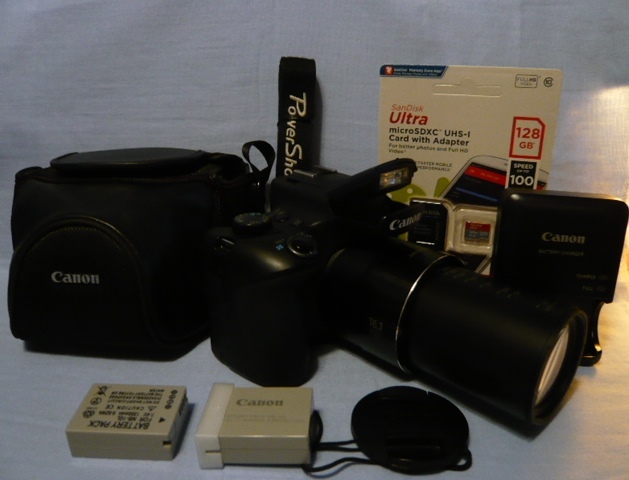 【赤外線改造カメラ】 PowerShot SX60 HS 光学65倍 新品含む電池２個・純正充電器・新品128GBメディア・カメラケース等付き ★極上美品！★