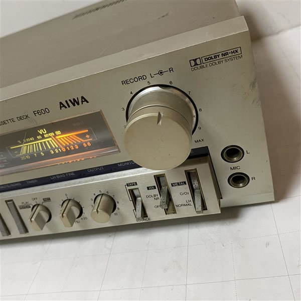 AIWAアイワ 3ヘッド・カセットデッキ AD-F600 昭和レトロ80年代 AIWA