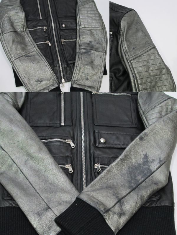 ①国内正規品 DIESEL BLACK GOLD 袖切替 レザージャケット ディーゼル ①国内正規品 DIESEL BLACK GOLD 袖切替 レザージャケット ディーゼル