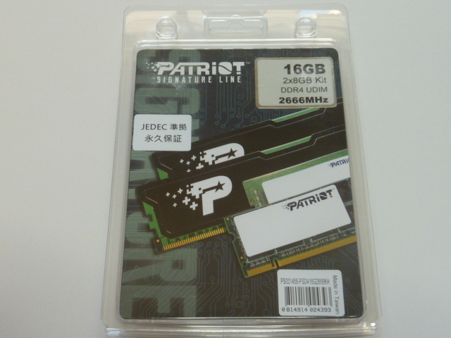 Patriot Memory DDR4 2666MHz PC4-21300 16GB x Signature Line