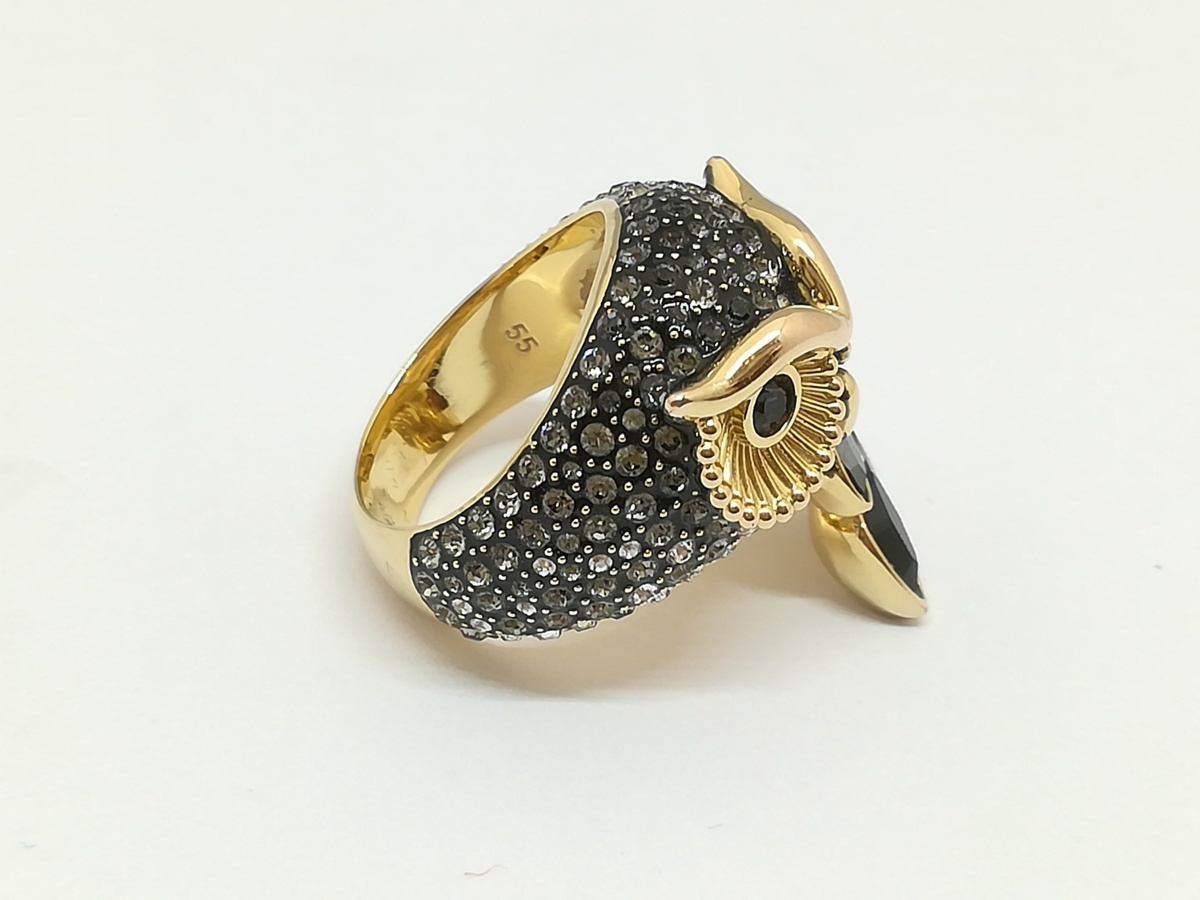 Swarovski フクロウモチーフリング13号 フクロウ リング 