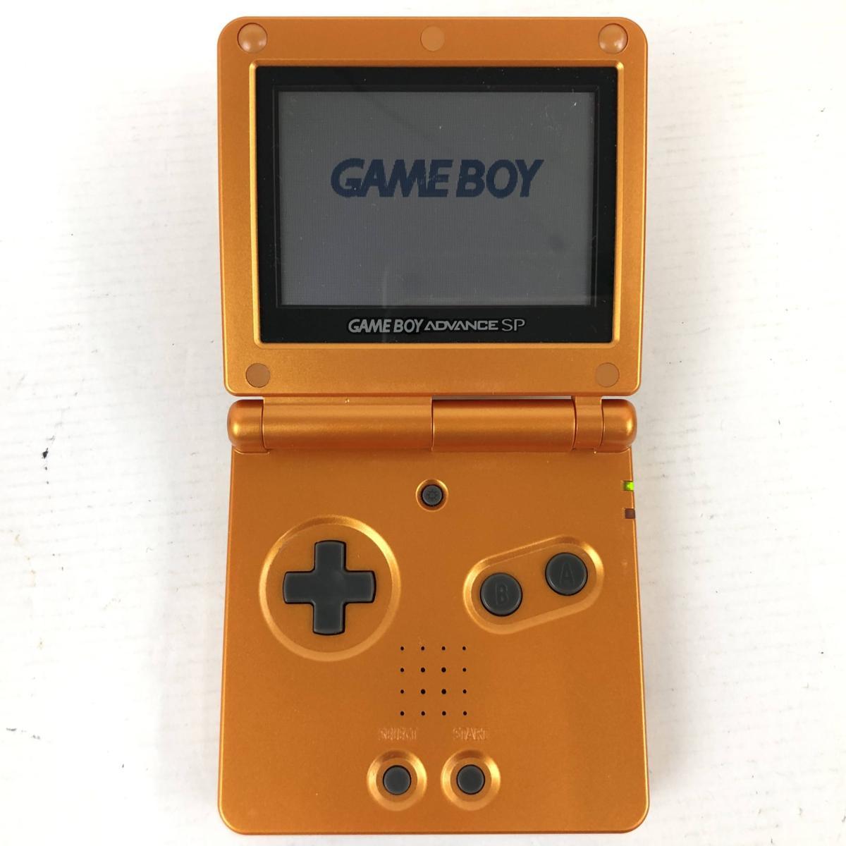 04y4947)【1円～】GBASP本体(アチャモオレンジ)＋ポケモンソフト5本 