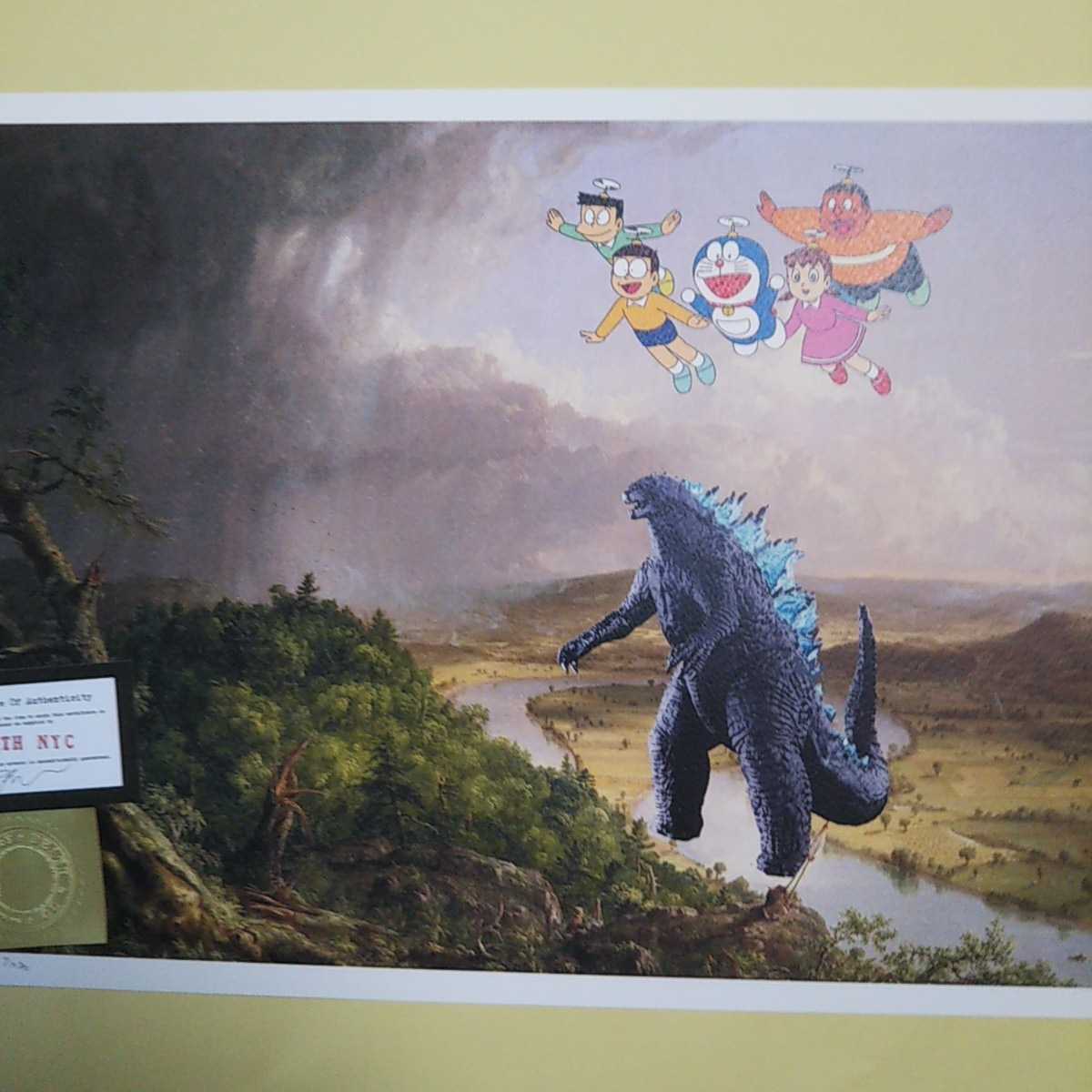 DEATH NYC 世界限定100枚 アートポスタードラえもん GODZILLA ゴジラ