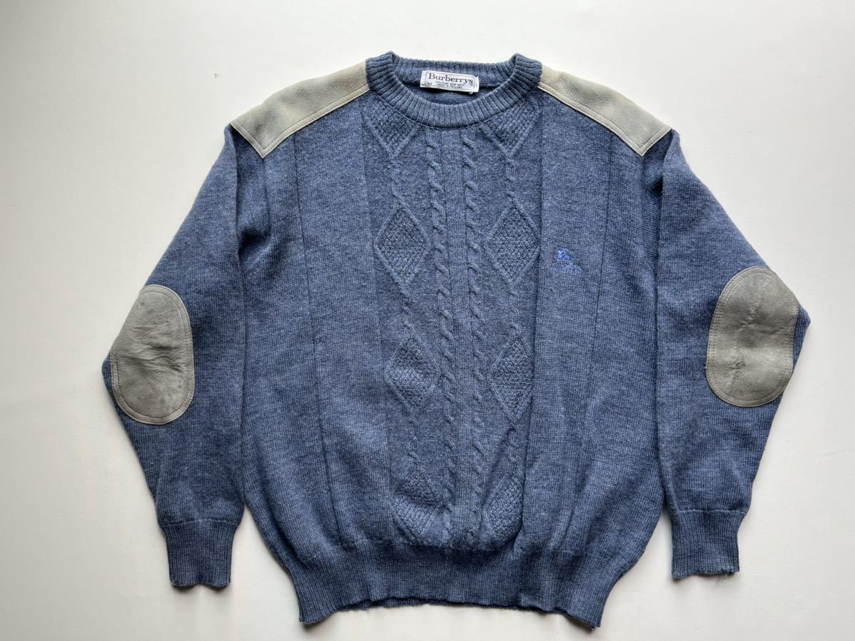 ☆英国製 Burberrys ヴィンテージ pure new wool スウェード コマンド 