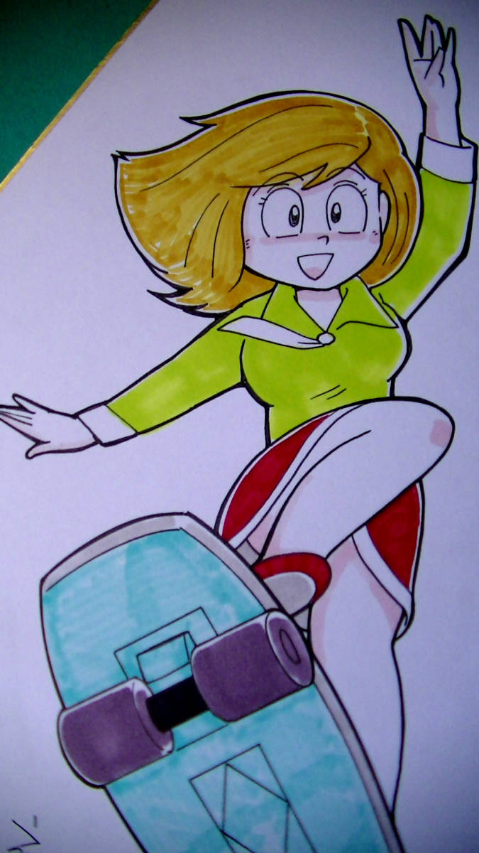 E ３ まいっちんぐマチコ先生 アニメシーン １ 色紙 原画 サイン 直筆画 売買されたオークション情報 Yahooの商品情報をアーカイブ公開 オークファン Aucfan Com