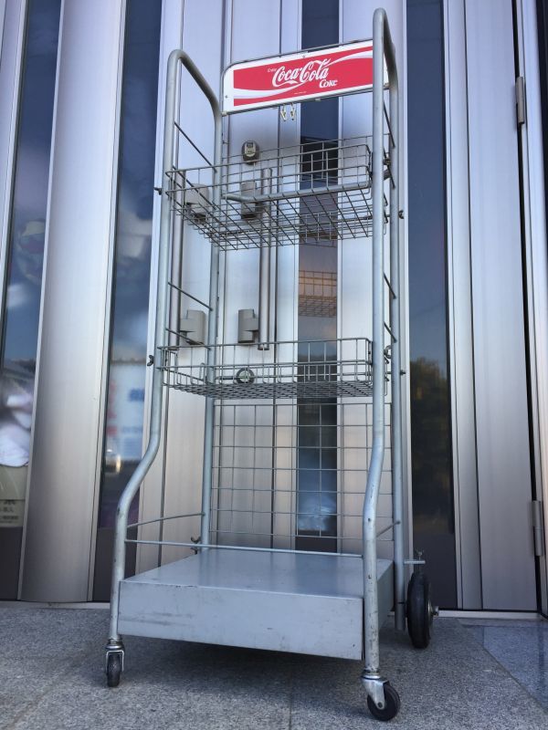 Coca-Cola スチールラック キャスター付き 什器 レア 店頭陳列 【公式