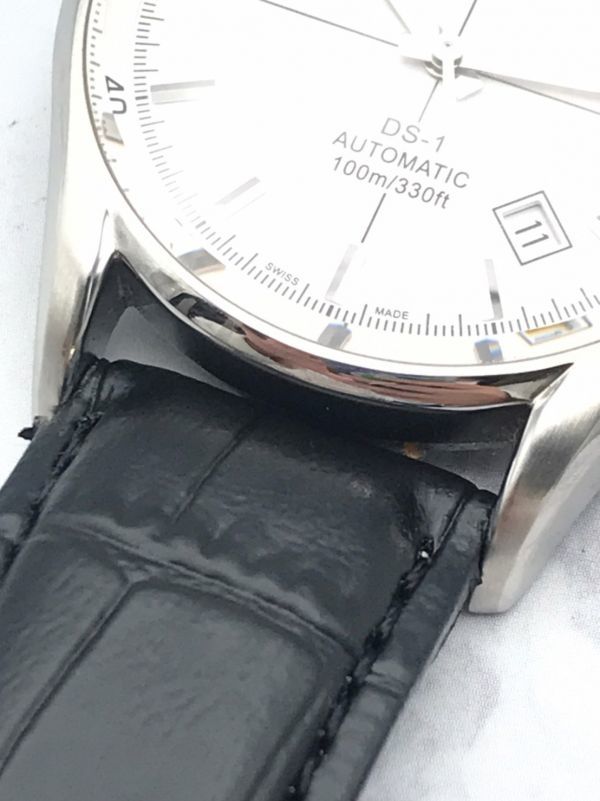 T1067 1円～ 稼動品 サーチナ CERTINA DS-1 自動巻き デイト 腕時計 白 
