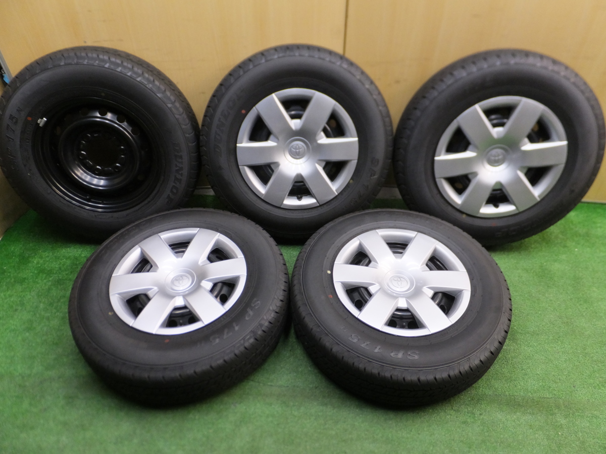 新車外し！20年製★トヨタ 200系 ハイエース 純正 鉄 195/80R15 107/105N ダンロップ SP175N 15インチ PCD139.7/6H★