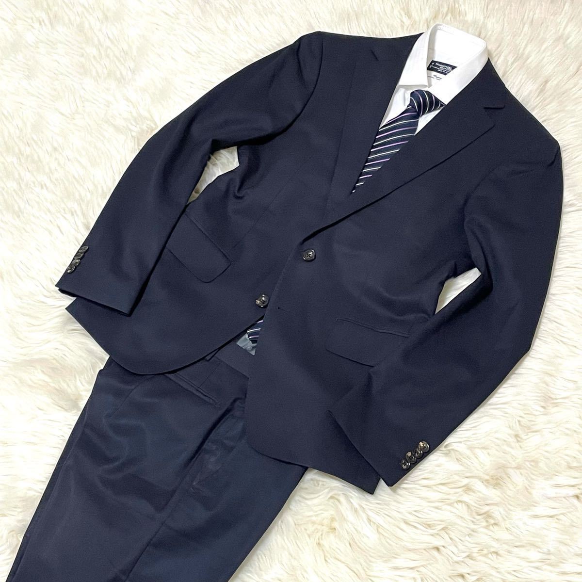 極美品✨XL相当 DORMEUIL スーツ ベスト セットアップ ペイズリー総柄