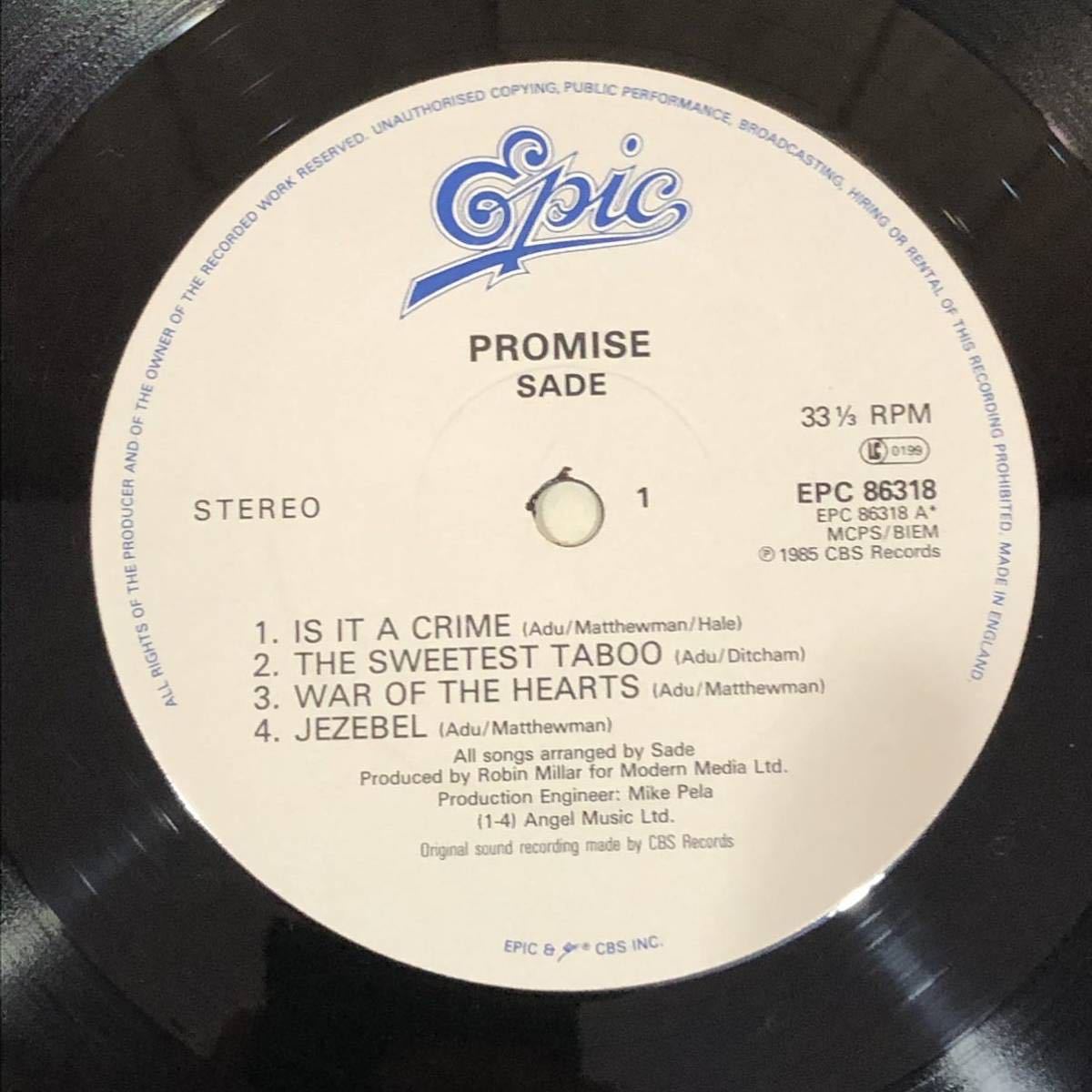 Promise Sade ⁄ – - 千円開始☆神洗浄超ギガレア☆奇跡の美盤☆UK 