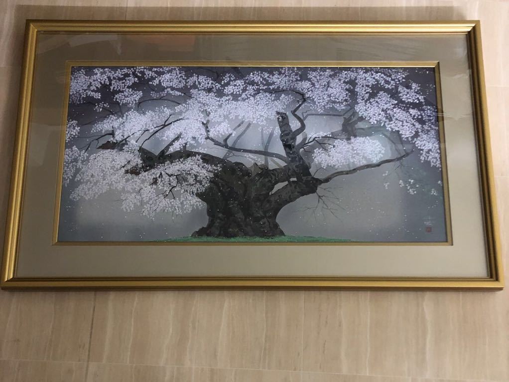正規品激安）中島千波『淡墨桜』シルクスクリーン絵画版画 樹霊淡墨桜 ｜正光画廊 (3)」シルクスクリーン 京ものさんぽ 版元 芸